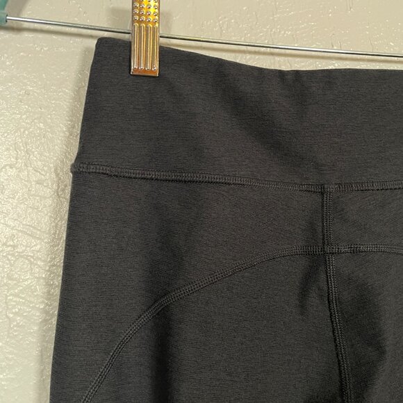 Outdoor Voices Women S Dark Gray Micro Stripe Leggings Waist Pocket Athletic - Picture 7 of 8
